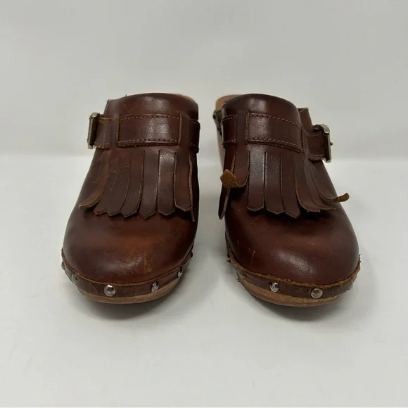 Madewell 1937 Leather Fringe Kiltie Clogs Size 7 - Picture 8 of 10